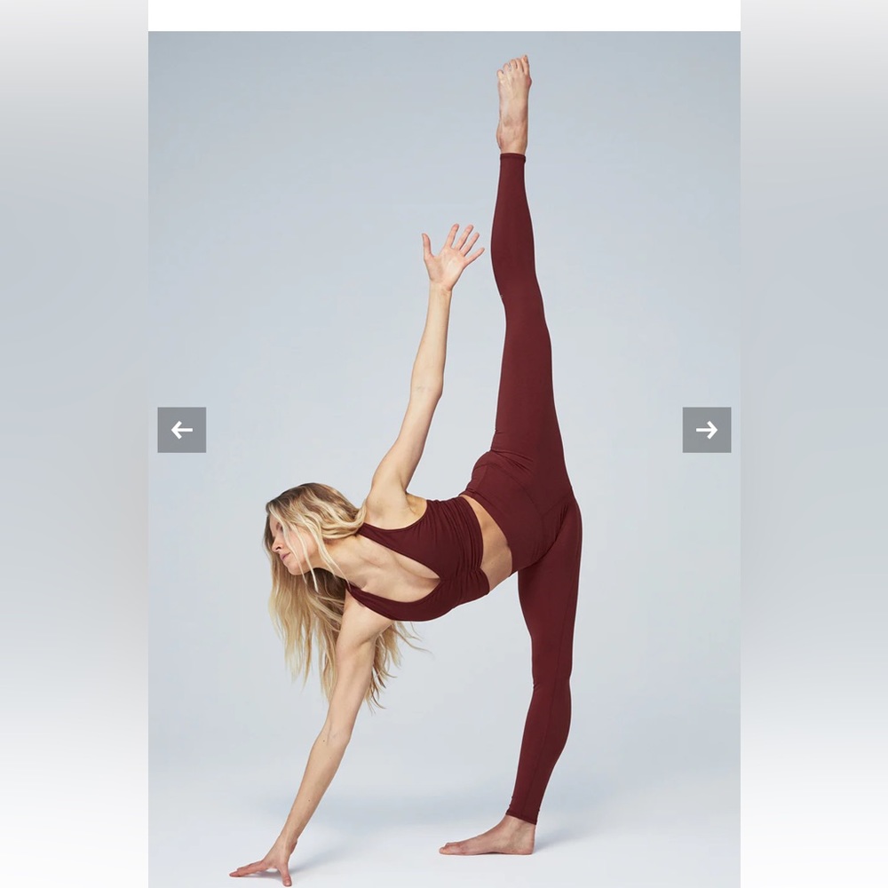 Alo Yoga 7/8 High Waist Airbrush Legging - Black Cherry XXS